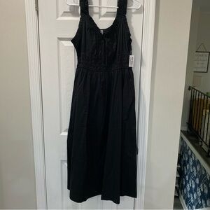 Old Navy Black cotton milkmaid dress